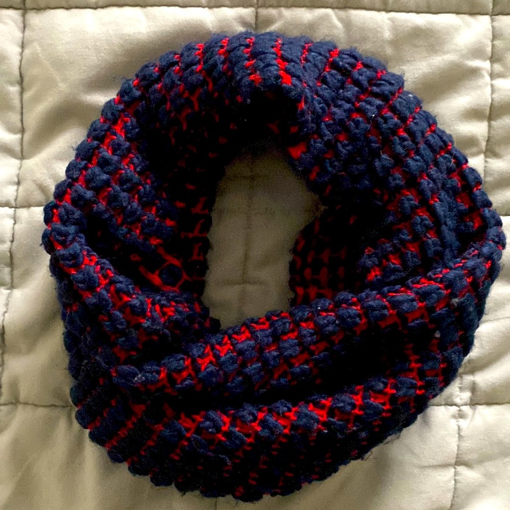 Womens Gap Red and Navy Infinity Scarf